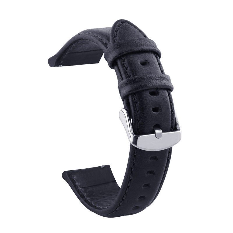 All-match Top Layer Cow Leather Watch Strap Crazy Horse Pattern Leather Smart Watch Band