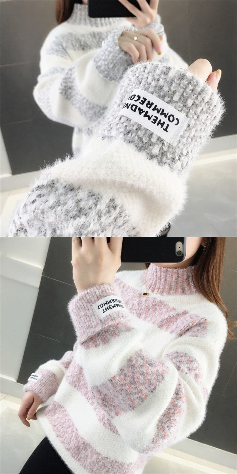 Laid-back, Snow-white Knitted Base-layer Top