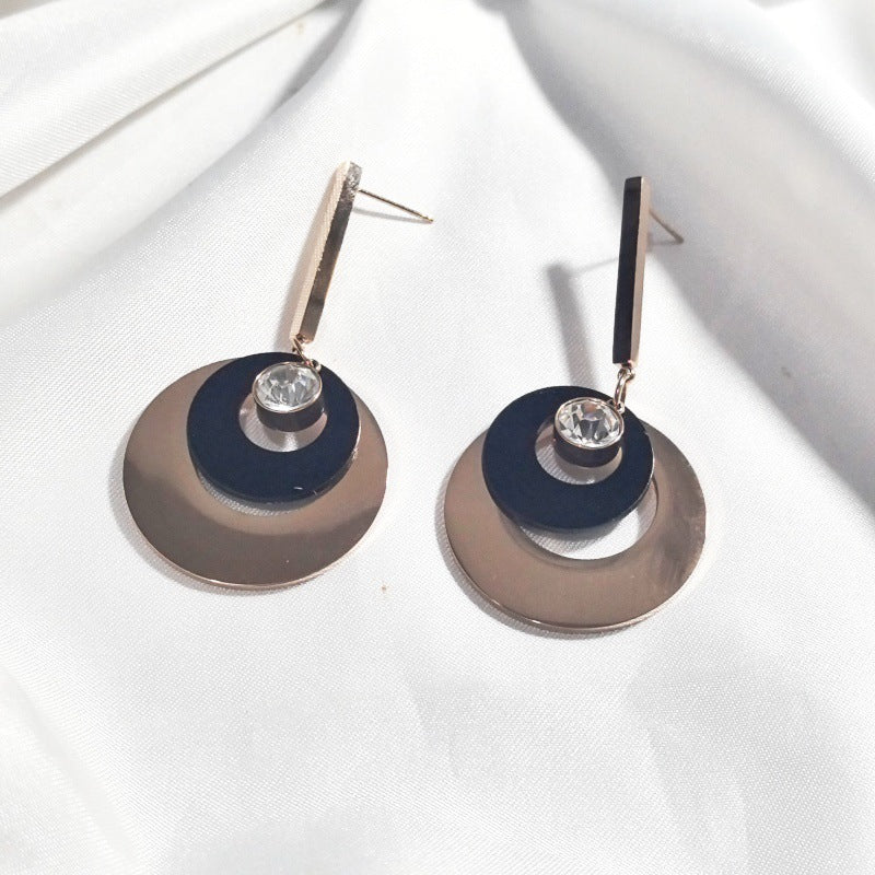 Diamond-studded Zircon Fan-shaped Flower Tassel Earrings