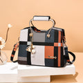 Checkered Design Women's Bag - Satchel Portable Shoulder Crossbody Handbag