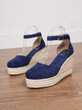 Platform Espadrille Sandals With Ankle Strap