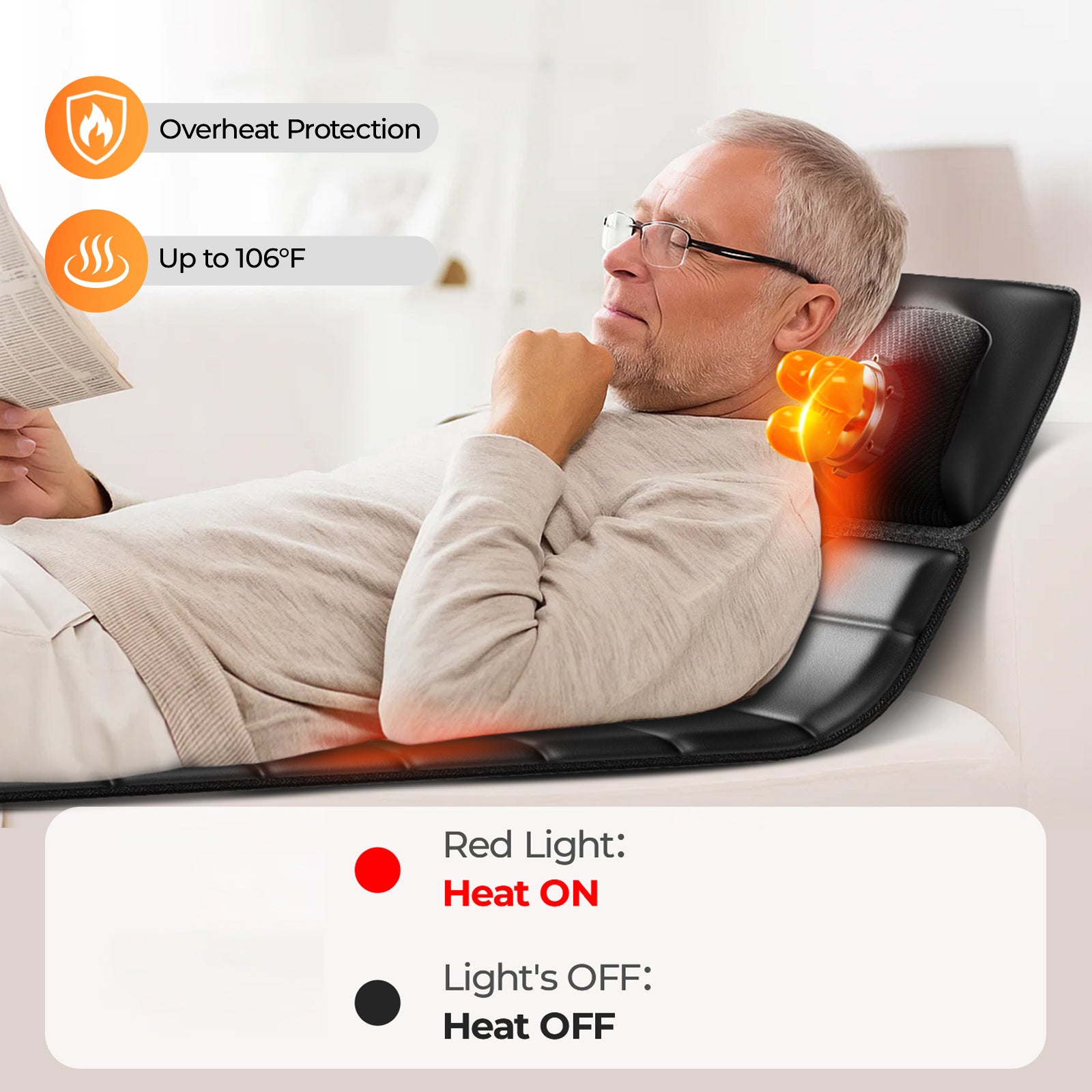 Amazon Restricted Products  Foldable Massage Mattress Controller With Smart Heating And Timer, Perfect For Full-body Relaxation At Home, Portable And Convenient For Home Use