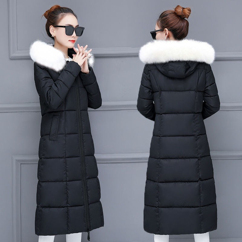 Korean-style Extended Over-the-knee Down Cotton Coat