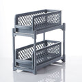 2 Tier Sliding Cabinet Basket Organizer Drawer Mesh Storage Organizer