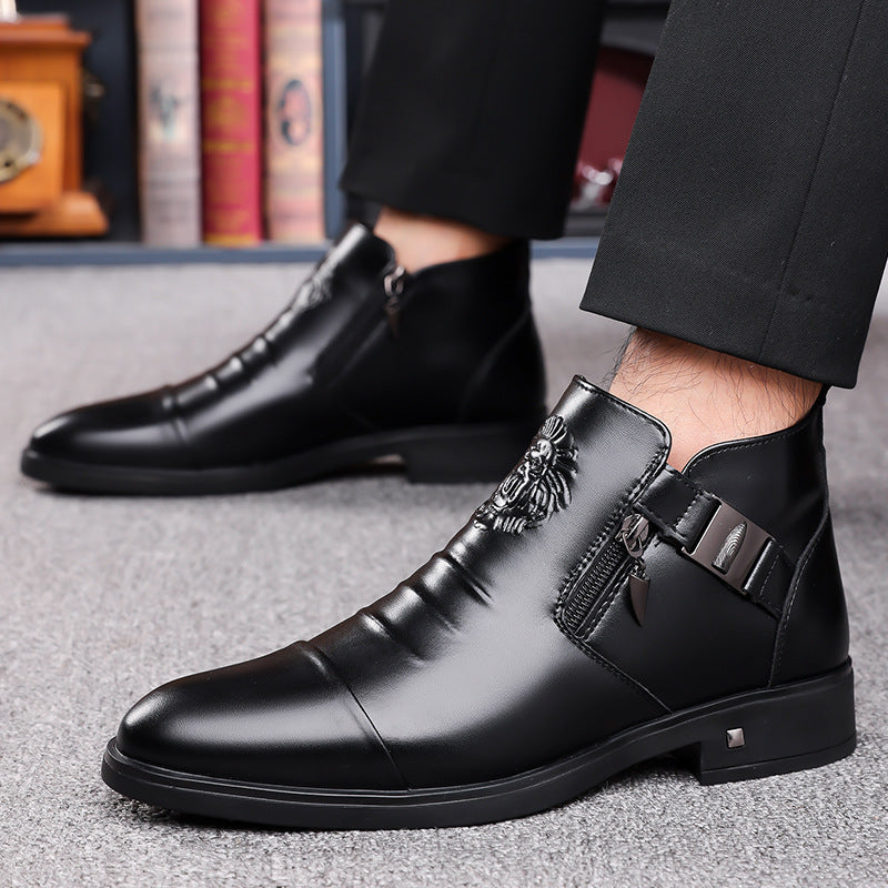 Trendy Retro Wide-fit Ankle Boots With Side Chains