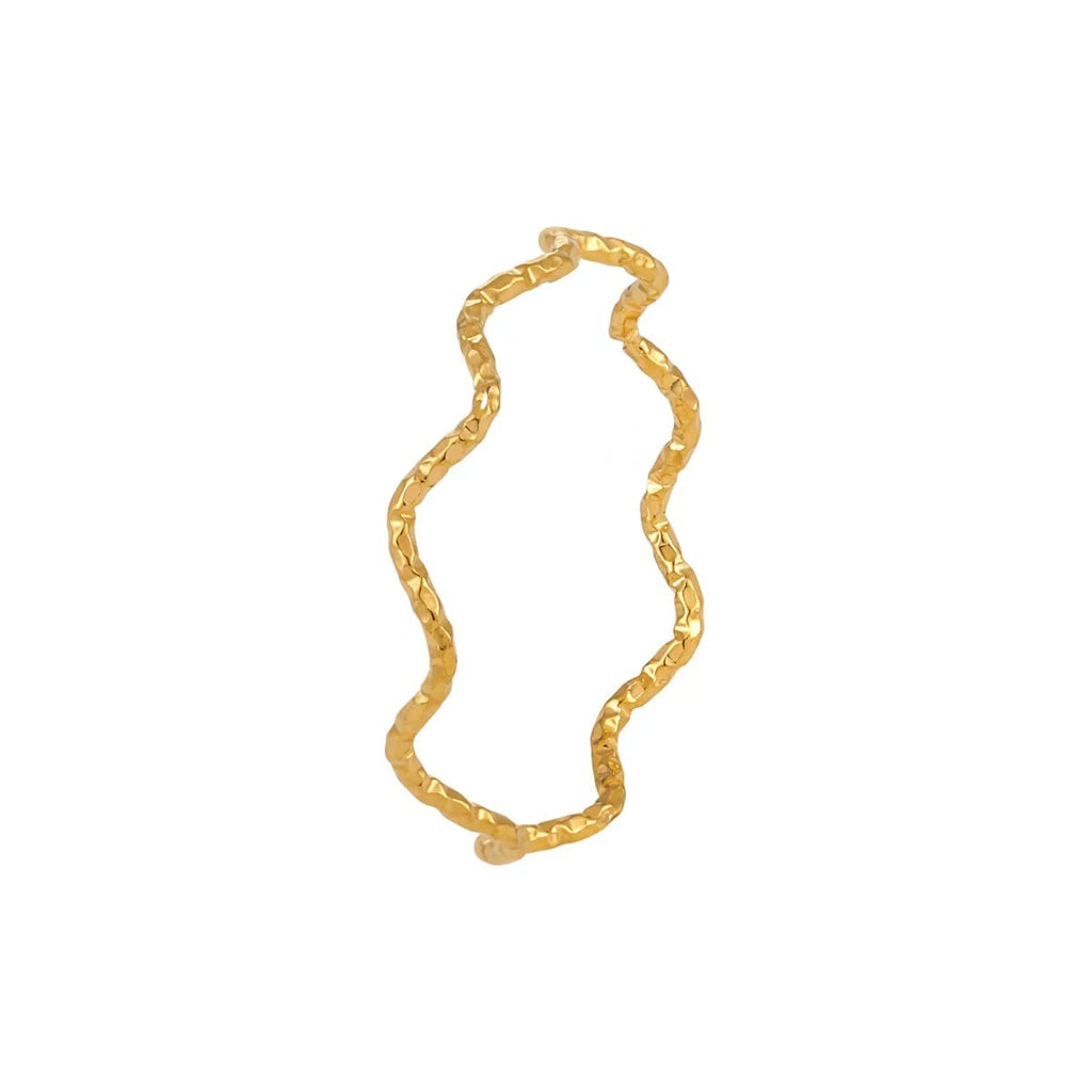 Ring With A Herringbone Pattern Knuckle Ring For The Index Finger Plain Band Plated