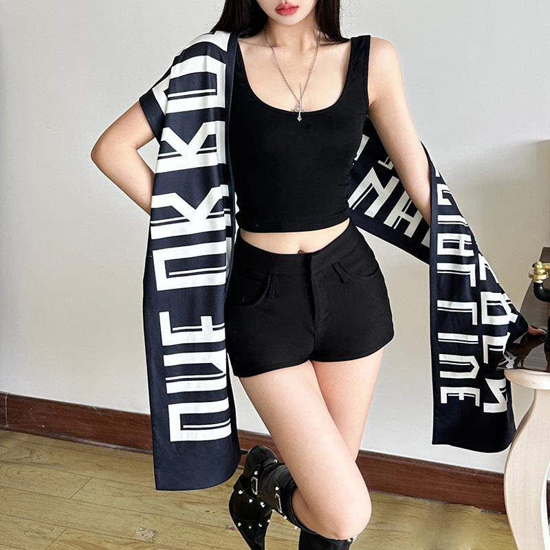 New Womens Skirt With A Personalized Letter Print And An Asymmetrical Design