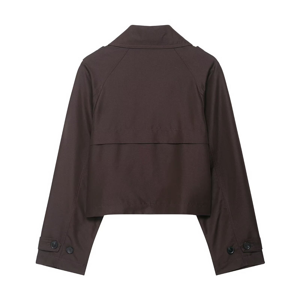 Women's Clothing Double Breasted Short Trench Coat