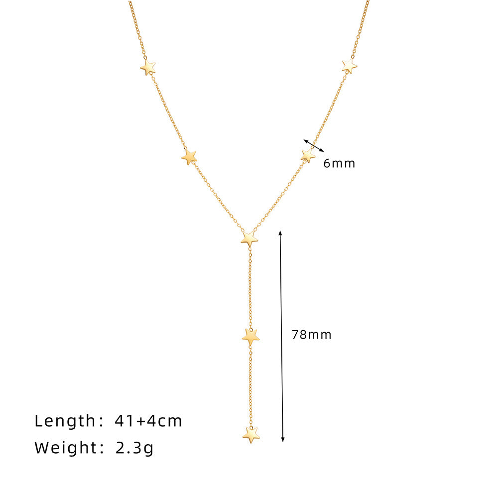 XL590 European And American Style Popular Bohemian Star Personalized Clavicle Chain