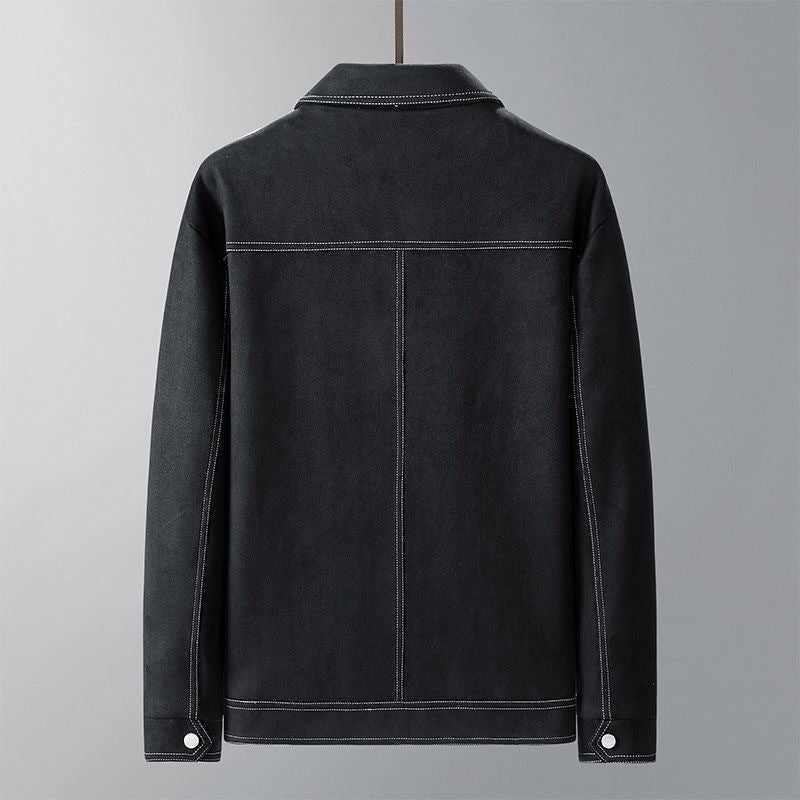 Mens SpringSummer SuedeLike Fabric Work Jacket