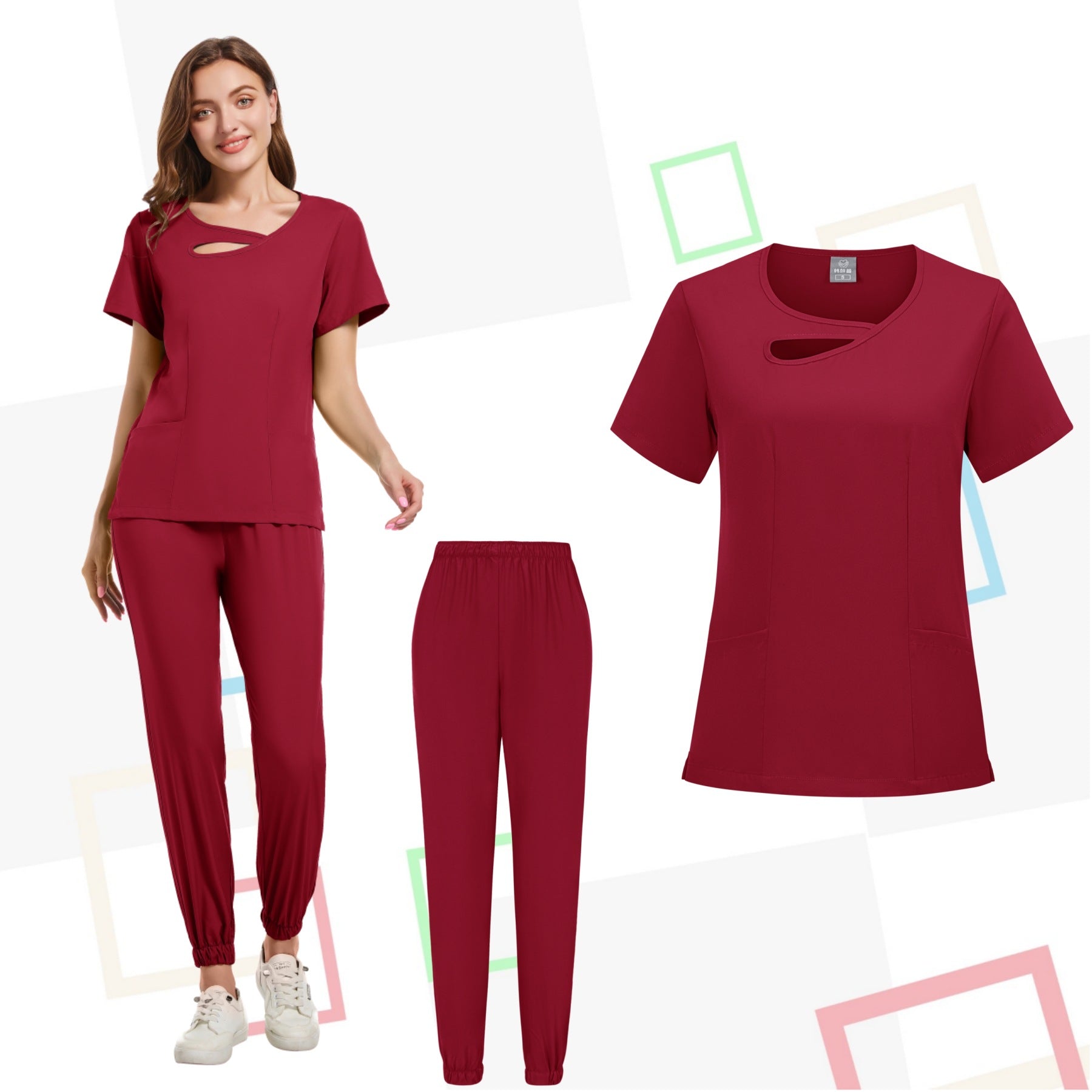 Summer Lightweight, Stretchy, Quick-drying Nurse Uniform Set