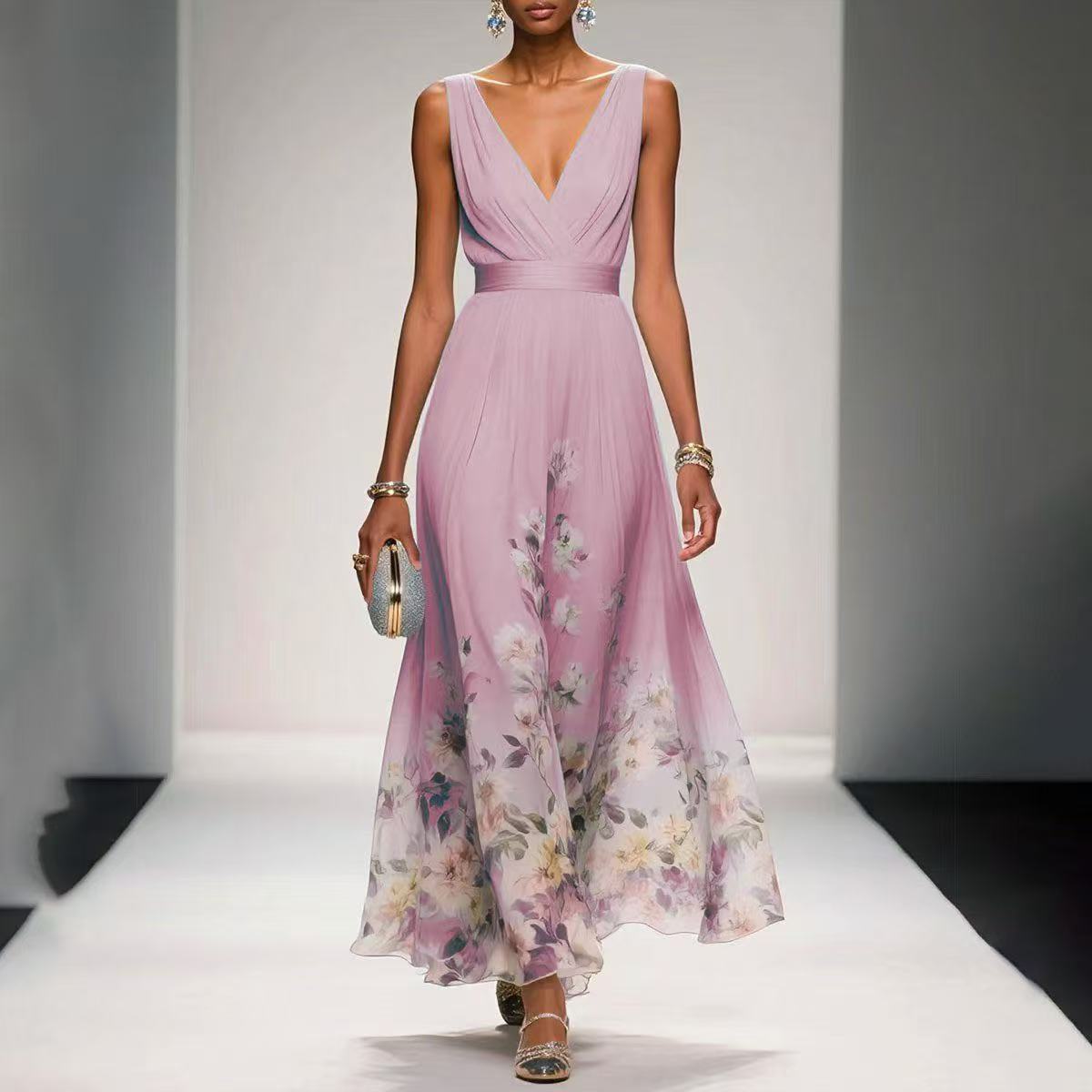 Evening Gown Elegant V-neck Cross-border Dress