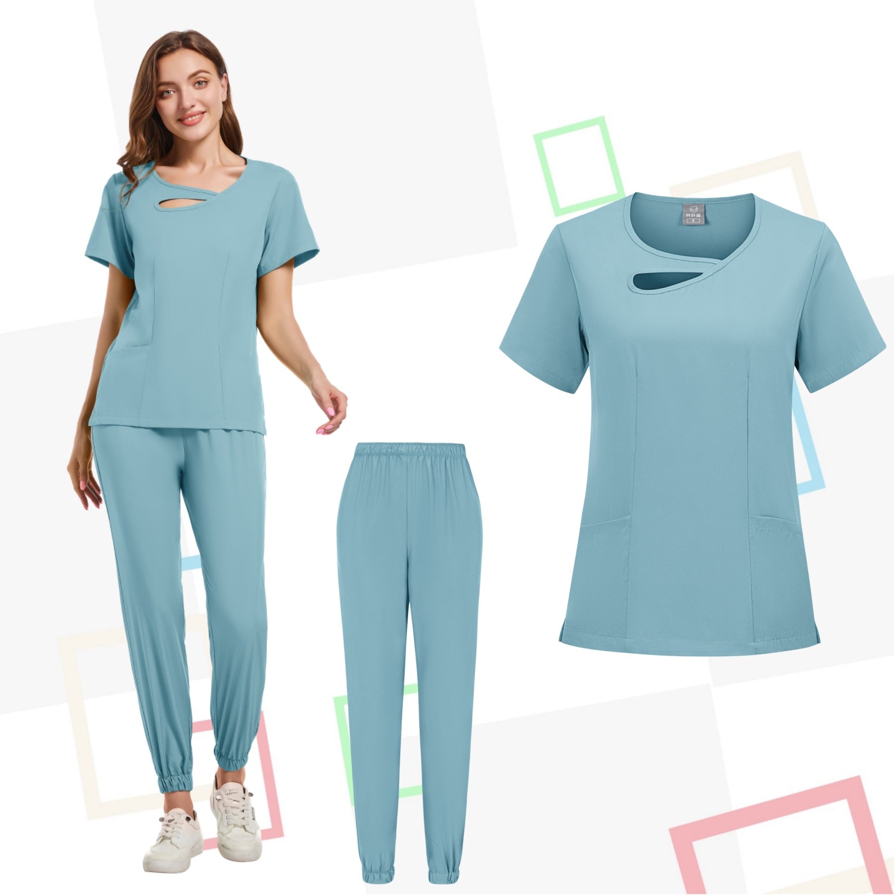 Summer Lightweight, Stretchy, Quick-drying Nurse Uniform Set
