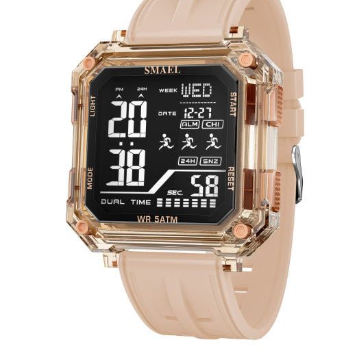 Casual Fashionable Stopwatch Alarm Sports Watch For Students