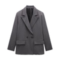 Summer Casual Relaxed-fit Double-breasted Blazer
