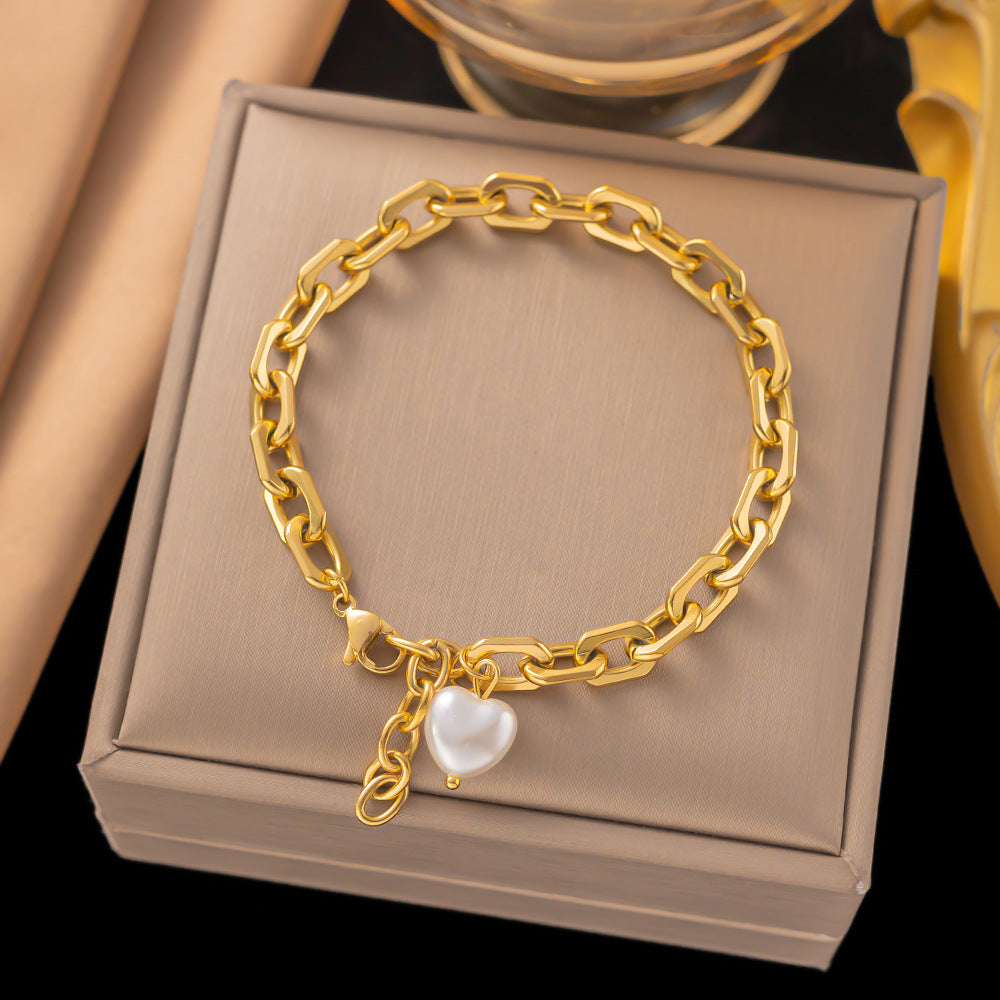 New Colorfast Japanese And Korean Style Titanium Steel Bracelet For Women, Versatile.