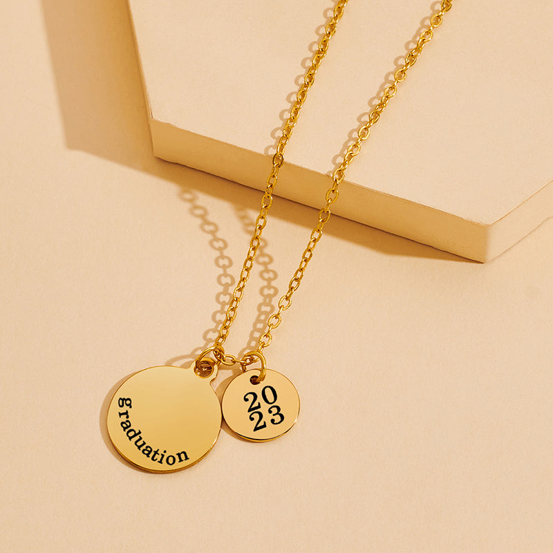 Round Graduation Pendant Necklace Red Crystal Graduation Heart Necklaces