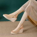 Summer Sponge Cake-Style Thick-Soled Waterproof Platform High-Heel Fashionable Cross-Strap Buckle Sandals For Women