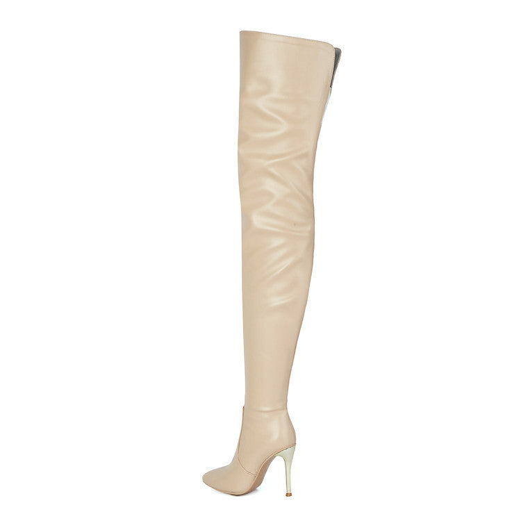 Sexy Slimming Pointed-toe Over-the-knee Boots With Stiletto Heels