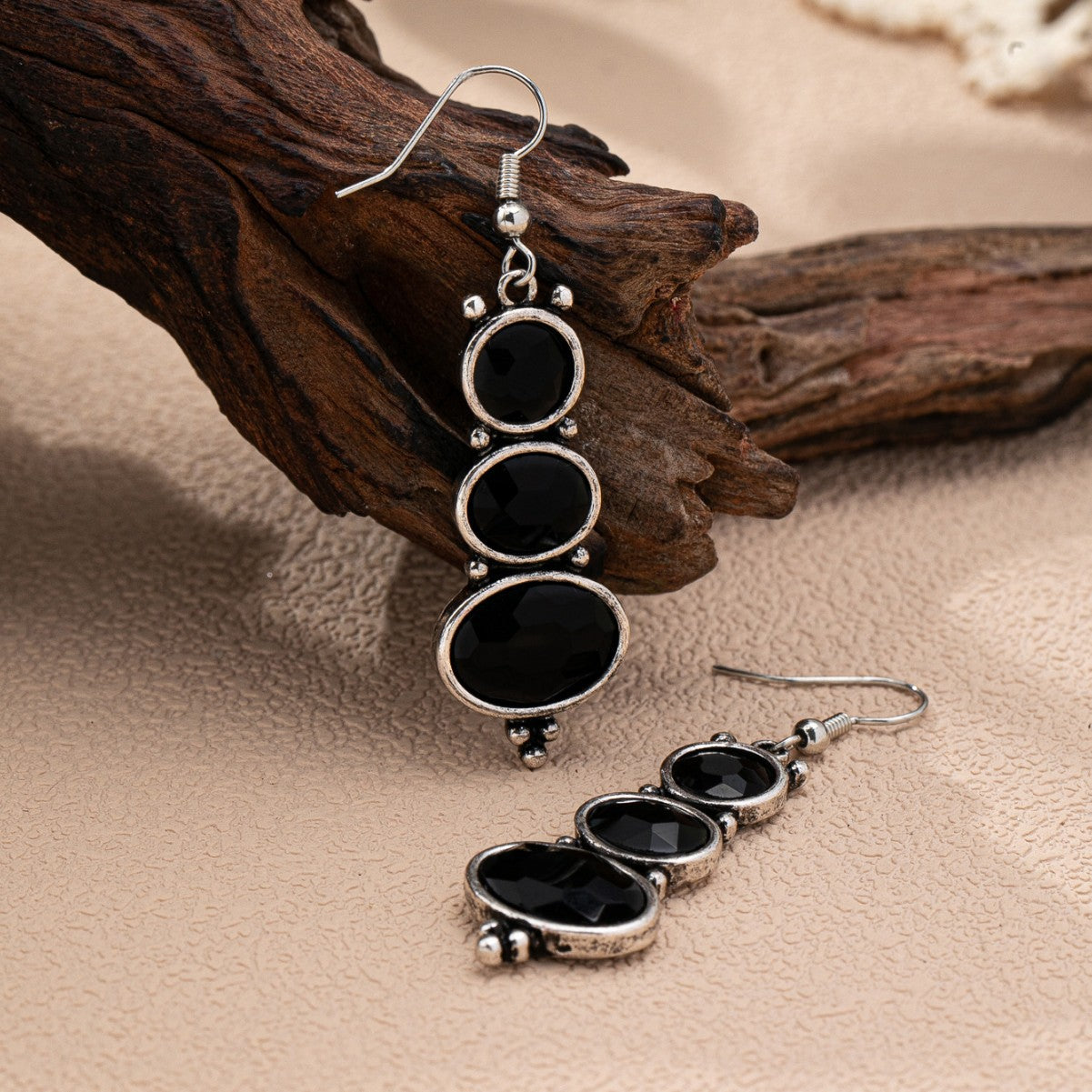 Fashionable And Creative Champagne-Colored Crystal Long Earrings
