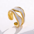Simple Open-toed Rings Fashion Golden Titanium Steel Ring