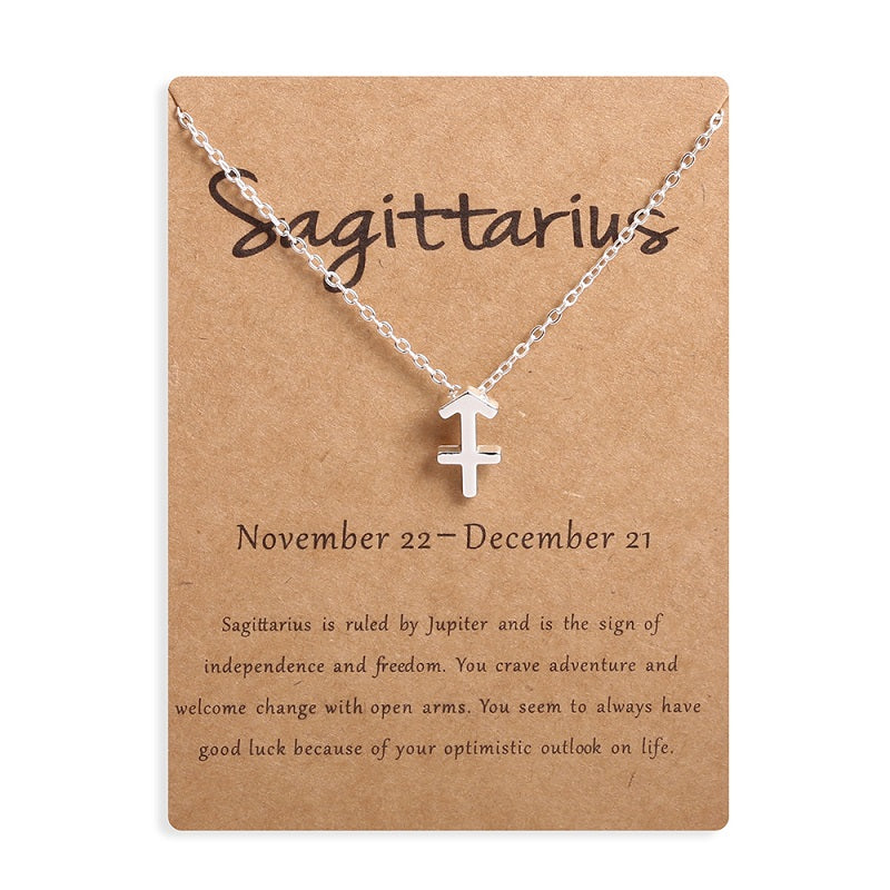 12 Zodiac Sign Necklaces With Gift Card Constellations Pendant Necklace Jewelry