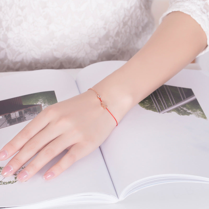Red String Bracelet For Good Luck Braided With The Twelve Chinese Zodiac Signs And A Puppy Design