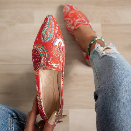 Women's Creative Print Versatile Flat Pointed-toe Loafers