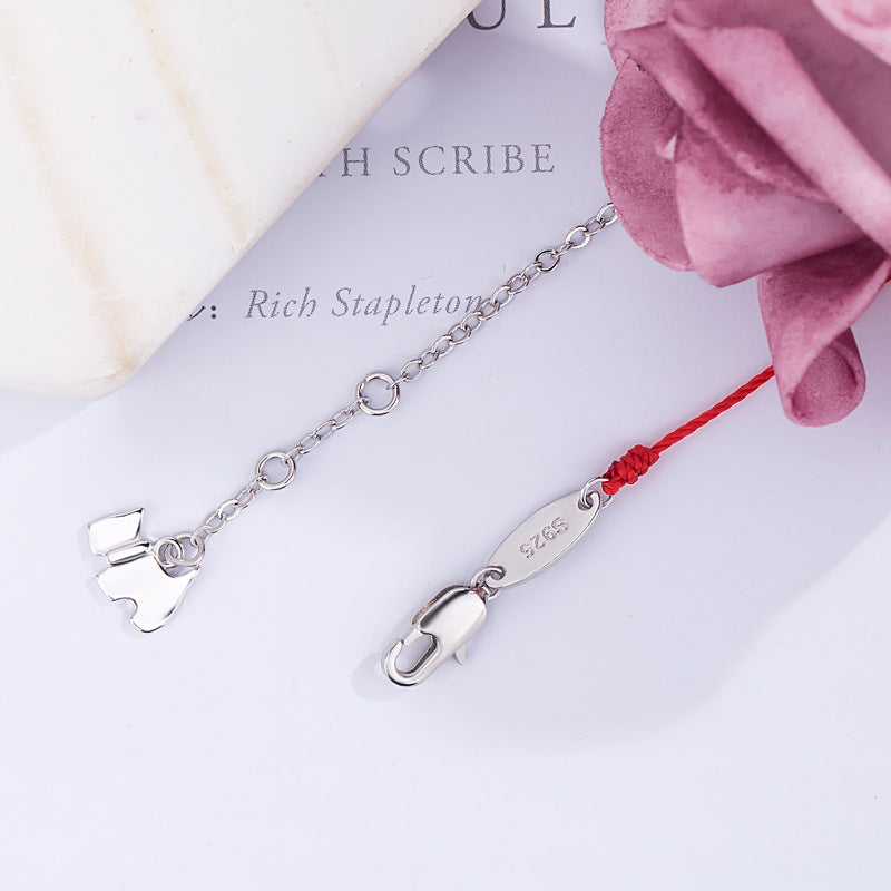 Red String Bracelet For Good Luck Braided With The Twelve Chinese Zodiac Signs And A Puppy Design