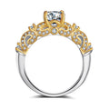 Four-claw inlay simulation diamond ring