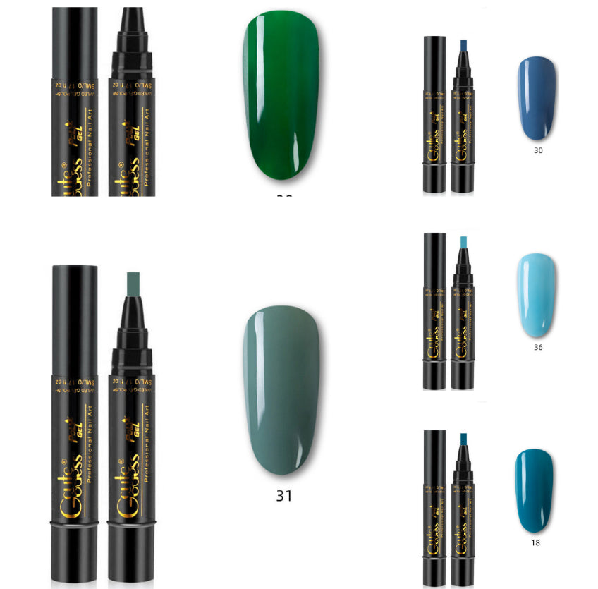 3 In 1 Nail Glue Pen  One-step Glue Phototherapy Plastic Nail Magnet Pen French Water Ripple Cat Eye Strong Magnet Pen DIY Manicure Tool Pen