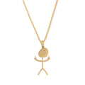 Funny Doodle Necklace Hip Hop Smiley Stick Figure Pendant Hand Gesture Middle Finger Necklaces