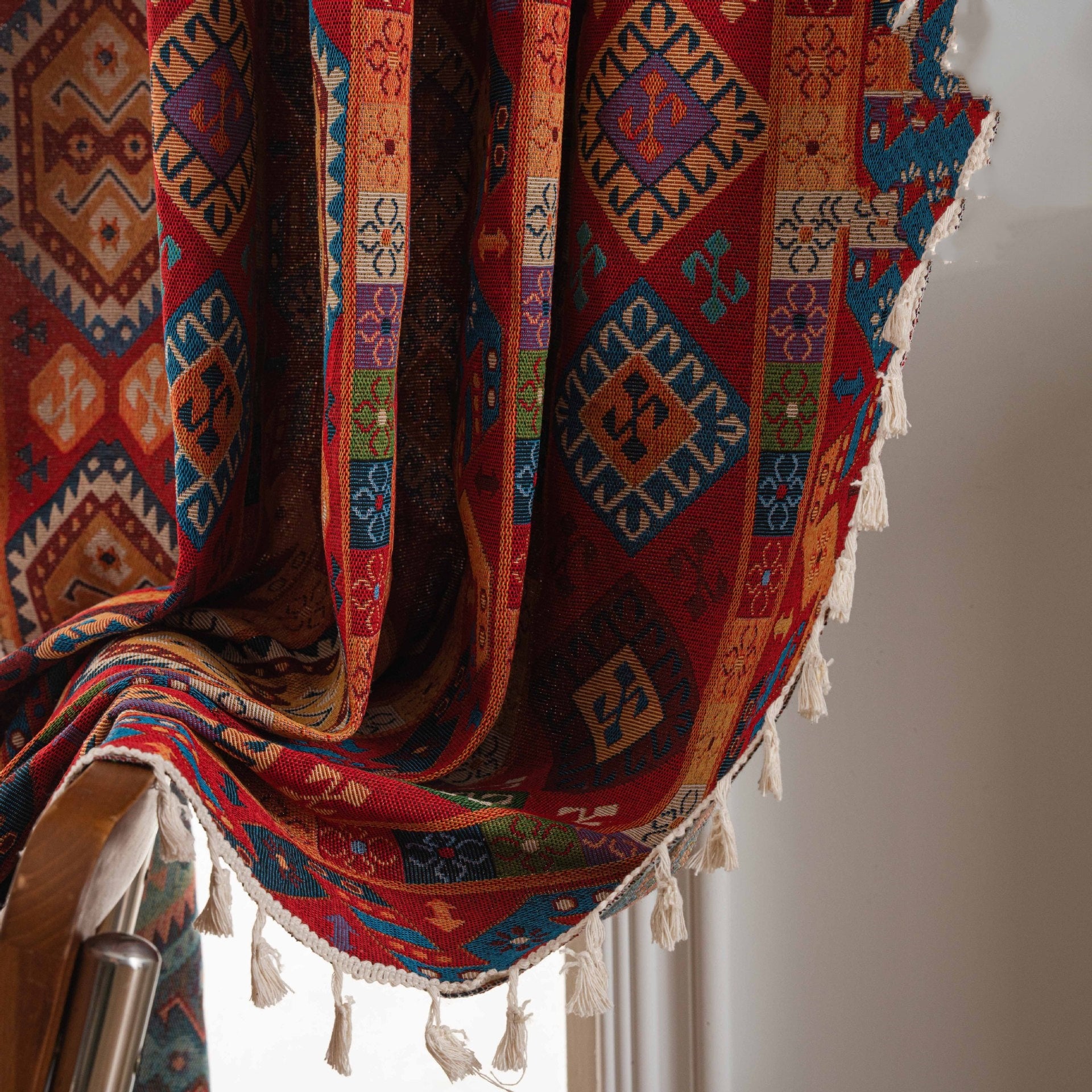 American Style Tassel Curtains For Bedroom, Living Room, Balcony, Ready-made Curtains