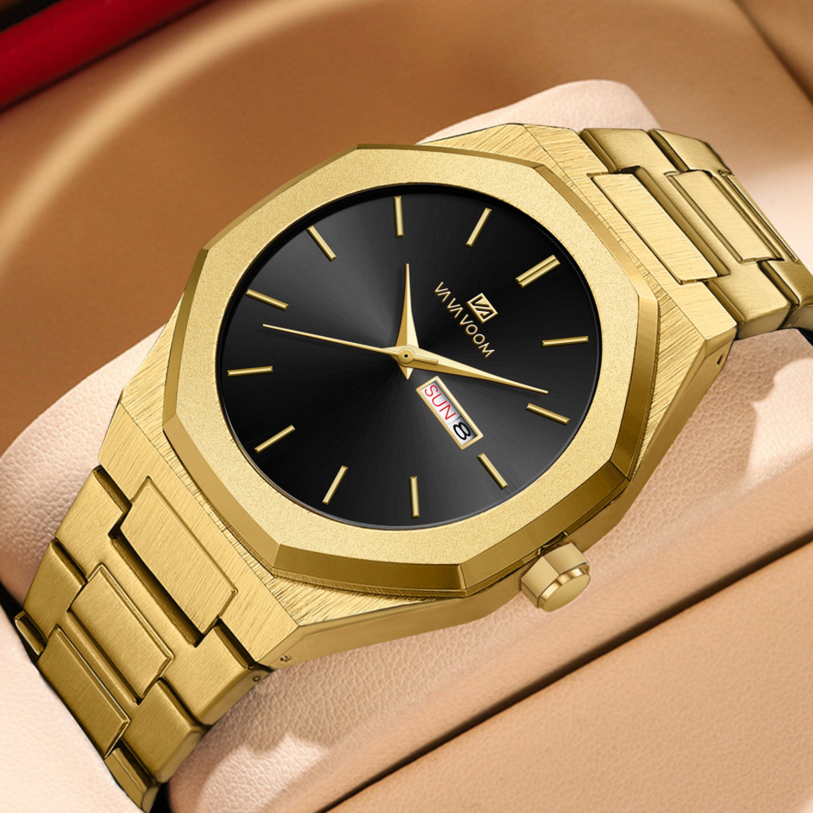 Business-Casual Steel-Chain Mens Watch