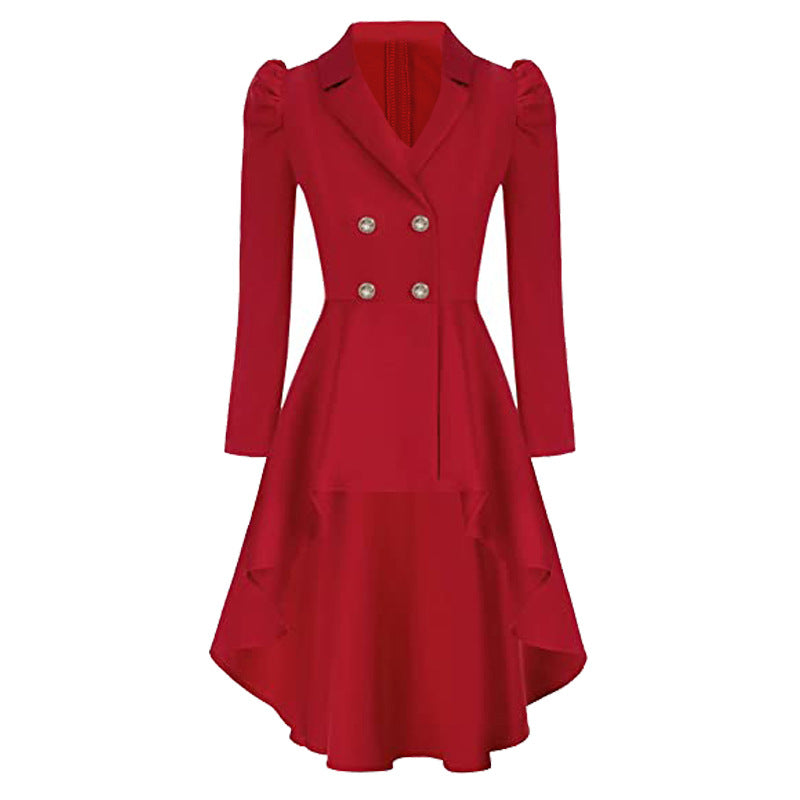 Waist-tight Pure Color Split Single-breasted Casual Jacket