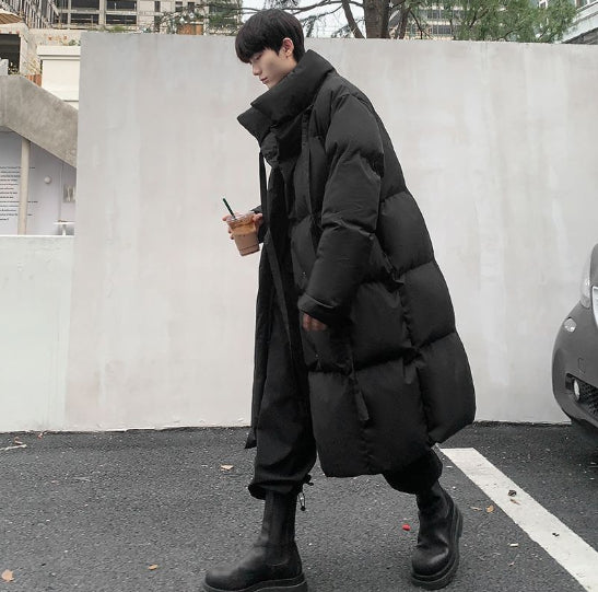 Mens Knee-length Cotton-padded Coat