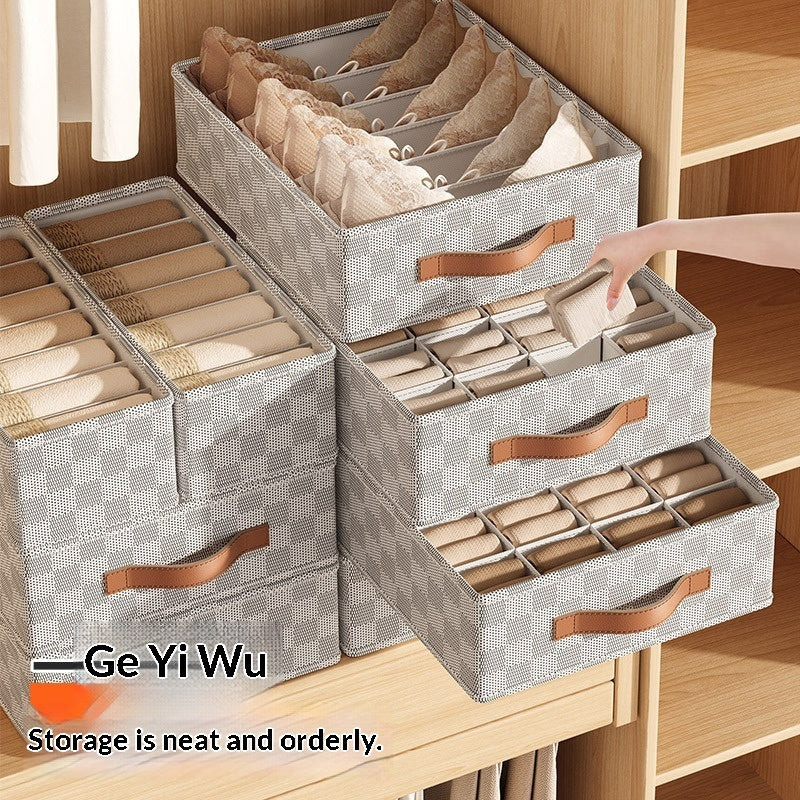 Checkered Nonwoven Fabric Underwear Organizer Box
