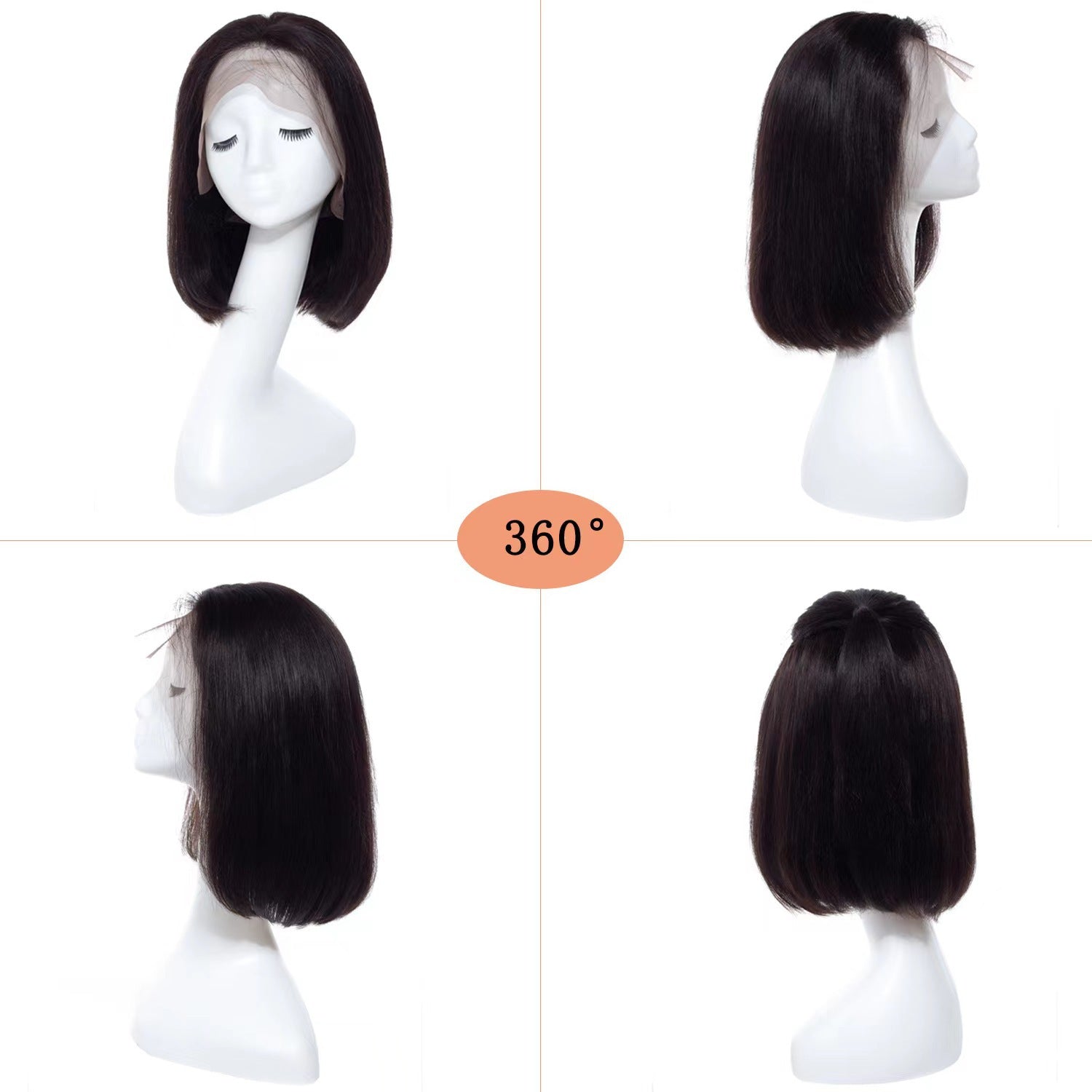 134 Front Lace Bobo Bobhaircut Natural Color Full Human Hair