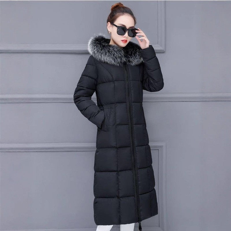 Korean-style Extended Over-the-knee Down Cotton Coat