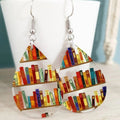 Acrylic 3D Painted Book Dangle Earrings