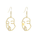 Personalized Metal Hollow-Out Face Earrings