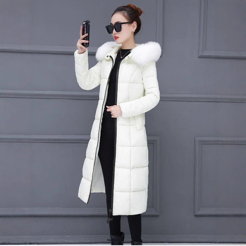 Korean-style Extended Over-the-knee Down Cotton Coat