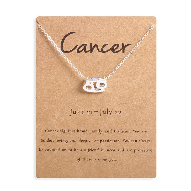 12 Zodiac Sign Necklaces With Gift Card Constellations Pendant Necklace Jewelry