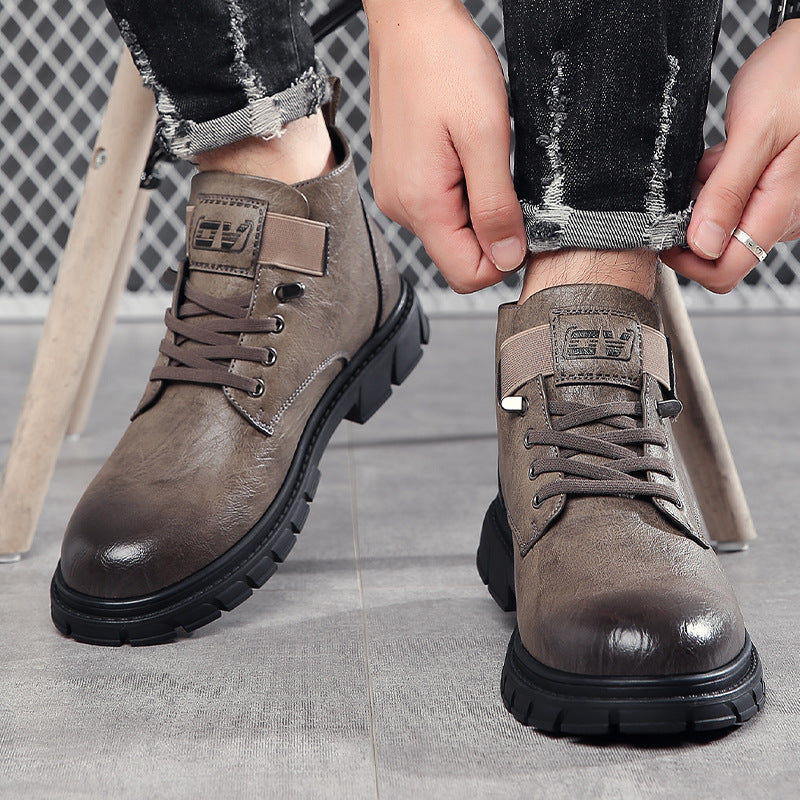 Mens Fleece-lined Insulated Non-slip High-top Cotton Shoes